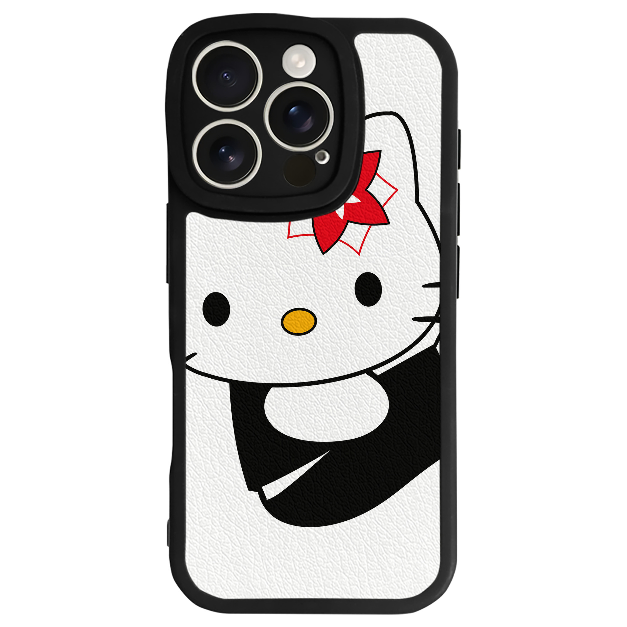 （画像用） Hello Kitty ハローキティ 【iPhone 16シリーズ対応】シリコンスマホケース（レザー調） 材質：シリコン